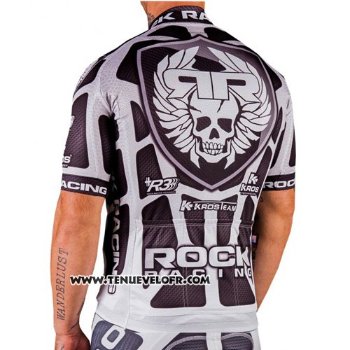 2016 Maillot Ciclismo Rock Racing Argent et Marron Manches Courtes et Cuissard
